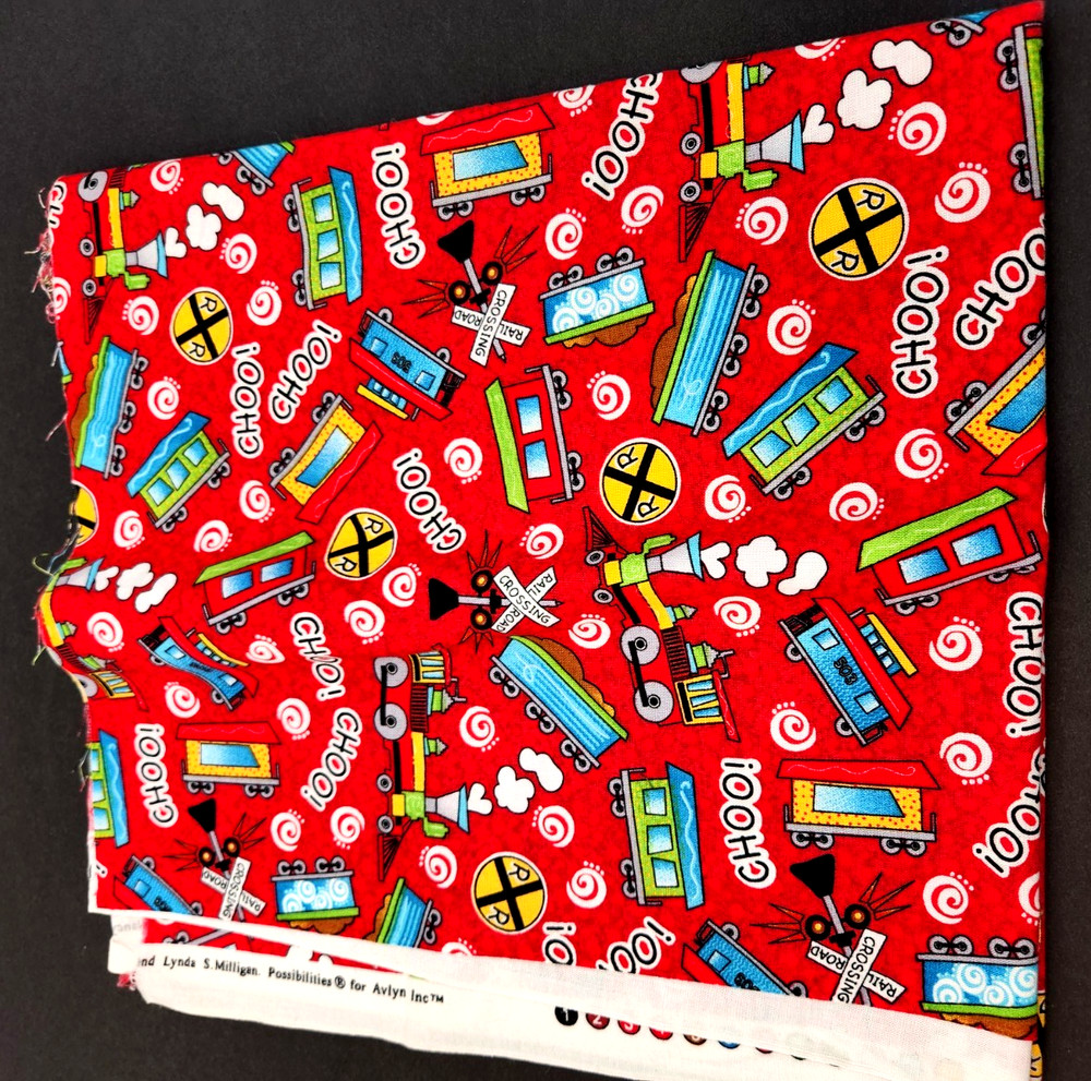 ‘Ride the Rails’ Vtg Fabric by Smith & Milligan 1.33 yds & Misc Lot Train Fabric