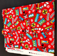 ‘Ride the Rails’ Vtg Fabric by Smith & Milligan 1.33 yds & Misc Lot Train Fabric