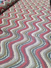 Multicolor Geometric Chiffon Fabric By the Yard Red Beige Green Apparel Dress