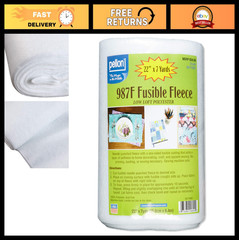 Fusible Fleece Fabric 22″ x 7 Yards – Iron-On Crafting Material for Sewing Proje