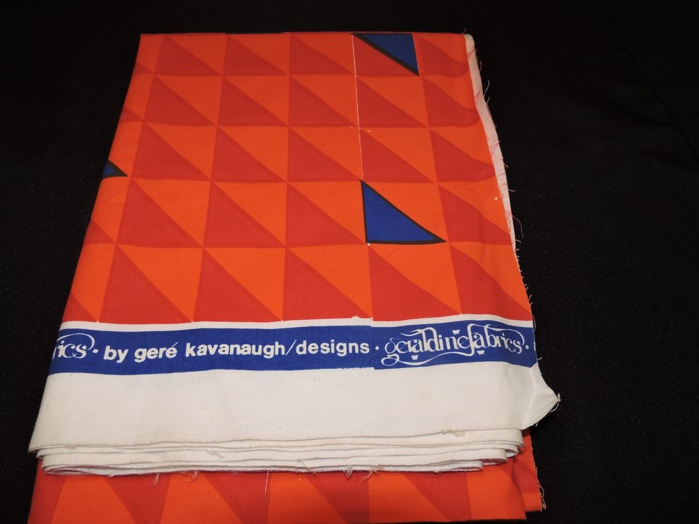 Gere Kavanaugh designer fabric 1976 100% Cotton Made in USA 3 1/2 Yards Unwashed