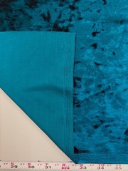Samantha DARK TURQUOISE BLUE Polyester Stretch Crushed Velvet Fabric for Bows,