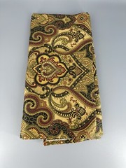 Vintage Fabric Screenprint Mill Creek Fabric in Rich Gold Black Burgundy Colors