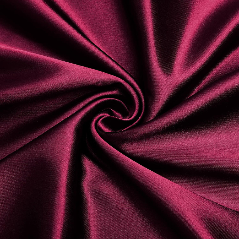 Charmeuse Satin Fabric by the Yard, 60 Inch Wide Burgundy Satin Fabric Shiny & S