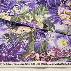 Sparkly Night Fairies Fabric Purple Cicely Mary Barker Michael Miller 1 Yard