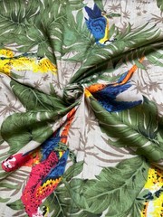 Indian Cotton Multi Parrot Dressmaking, Sewing Running Cotton Fabric 7 Yards AU