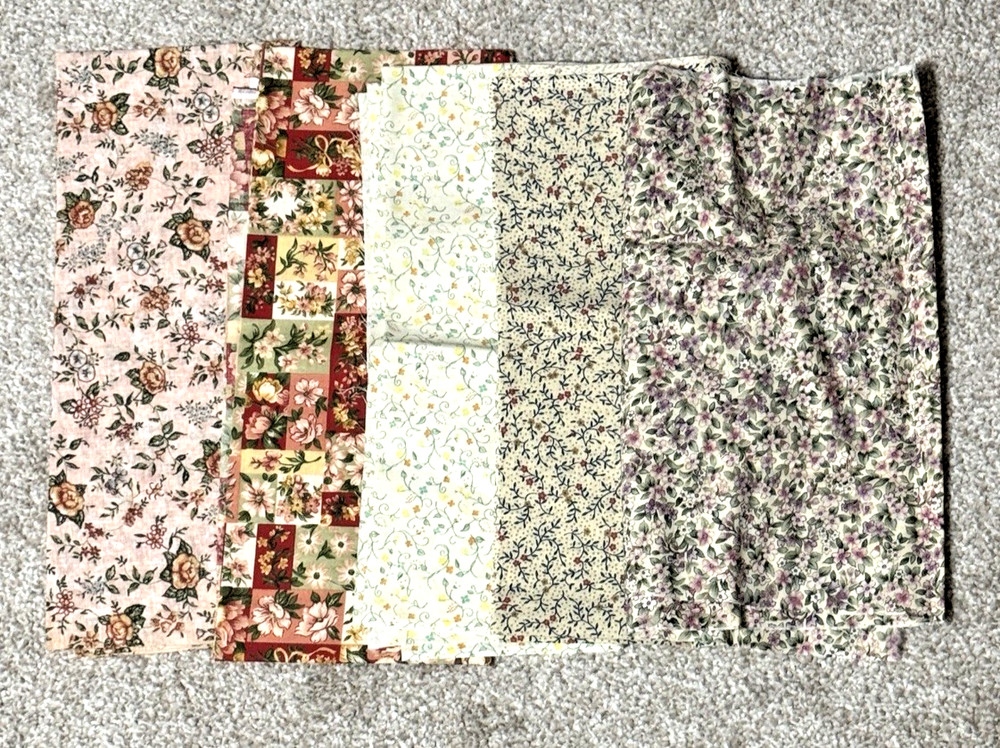 Cotton fabric lot calico cotton pieces Petite Fleurs, Hoffman Intl, Jaftex plus