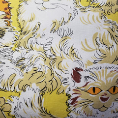 House ‘n Home Fabrics Cat Mouse Sewing Vintage 5yds 14″x 45 ” Crafts Home Decor