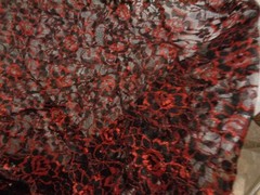 2 Pcs Black Red Lace Fabric 2 Yd with width 15 Inch & 1 1/2 Yd with 7 In width
