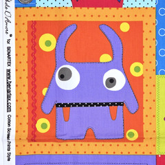 Googlies Monsters Cheater Quilt Blocks Juvenile Cotton Fabric Benartex 1.5 YDS