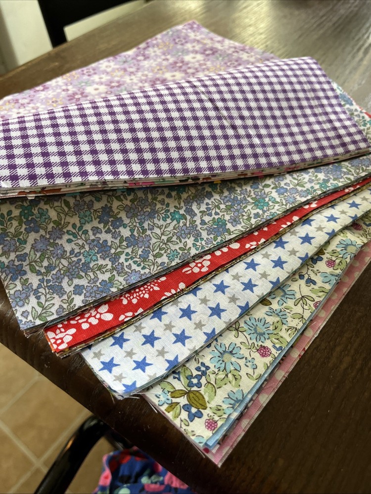 Lot Of 50 10”x10” Squares Fabric New Perfect For Crafts