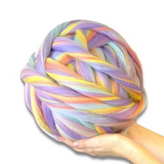 8 oz Multicolored Merino Wool Top Cotton Candy Blend 22 Micron Soft Fiber