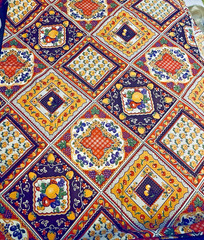 VTG `70s Concord COTTAGECORE 5½ Blocks of Fruits & Florals Cheater Quilt BTFQ