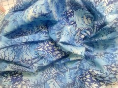 Cranston Print Works Cotton Fabric Blue,White Winter Forest Design 45″W/BTY
