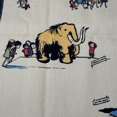 Heather Ross Munki Munki Fabric FIELD TRIP Museum dinosaurs Twill Fabric Htf