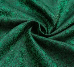 Bottle Green Paisley Jacquard Brocade Fabric Polyester Satin Weave by the yard