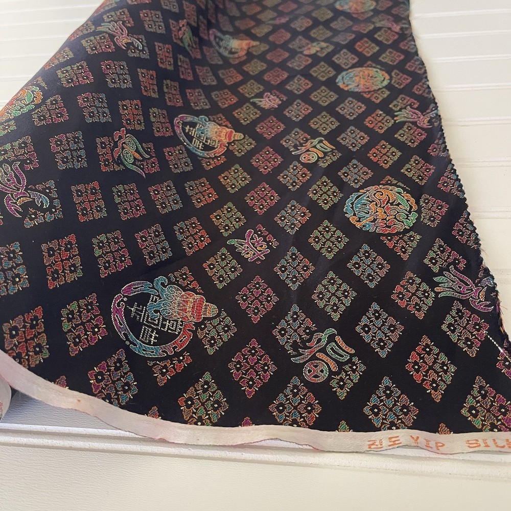 SILK BLACK, Multicolor FABRIC 10 Yards x 23 Inches Wide or 360 Inches x 23 Wide