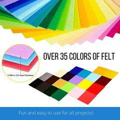 FabricLA | Acrylic Felt Fabric Pre Cut 10X10 Inch Square Sheets | 24 Pieces