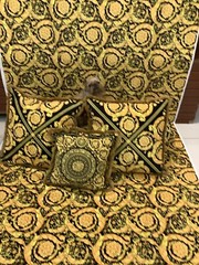 5 METERS BAROCCO GOLD BLACK VERSACE UPHOLSTERY FABRIC HOME GOODS FURNISHINGS