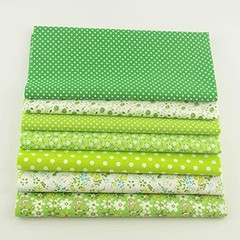7 PCS Green Pretty Flower Cotton Fabric Quilting Cloths Patchwork 20×20 Inch