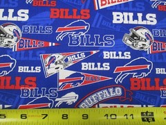 BUFFALO BILLS NFL 100% COTTON 1 YARD PIECE BLUE BRAND NEW DESIGN