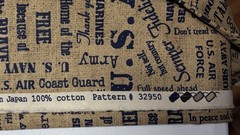 Moda Cotton Fabric BECAUSE OF THE BRAVE Brown US Military Navy Army 44″W x 1yd
