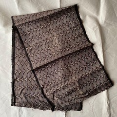 Oshima Tsumugi Silk Fabric 38×244 cm vintage brown butterfly pattern
