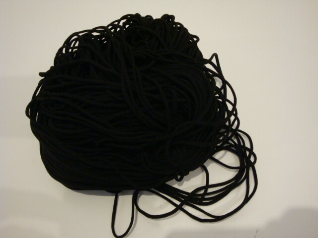 New 3mm (1/8”) Round Elastic Cord Sewing For DIY Face Masks Black 30 Yards