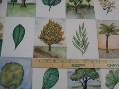 1 of 3 yds WAVERLY Fabric ARBOR DAY Two by Two TREE Block Cotton 54″ x 36″ BTY