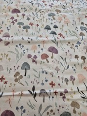 Organic Mushroom Nursery Flannel Fabric 49×43 Joann Cotton Baby Woodland Print