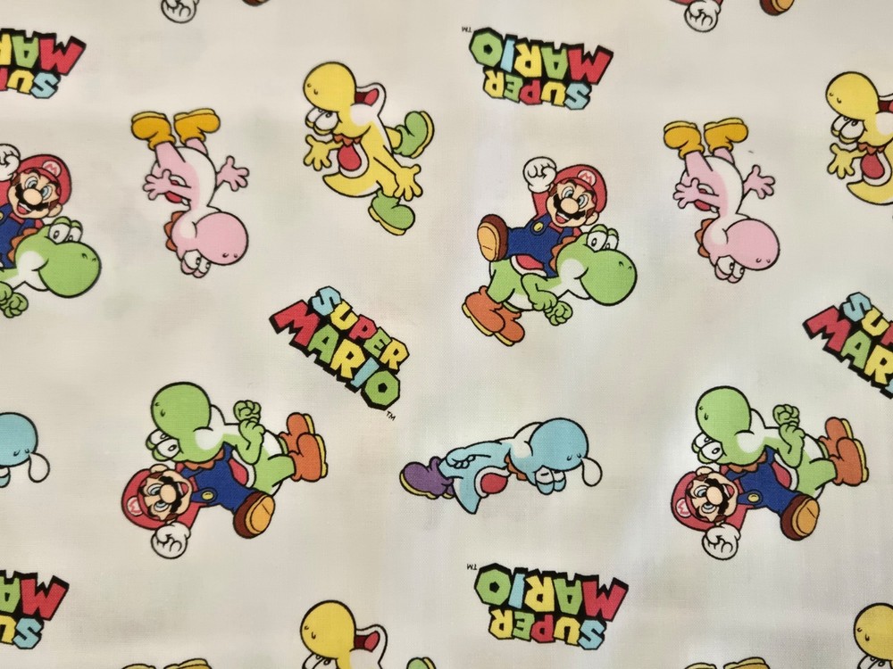 3 YARDS Cotton Fabric – Nintendo Mario & Yoshi by Springs Creative