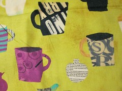 MOD COFFEE CUPS SPECIALTY DRINKS OFF WHITE COTTON FABRIC BTHY