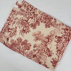 House ‘N Home Fabrics Material Upholstery 54×80″ maroon beige print farm village