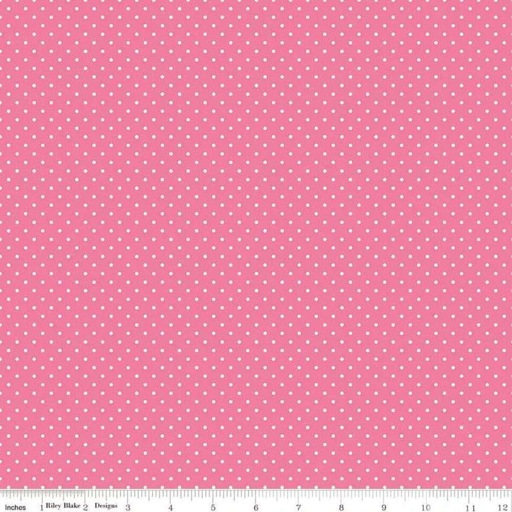 Fat Quarter Riley Blake Basics Swiss Dot (Printed) Hot Pink Cotton Quilt Fabric