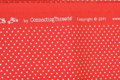 By 1/2 Yd, White Pin-Dots on Red/Connecting Threads, Quilter’s Candy Basics,V671