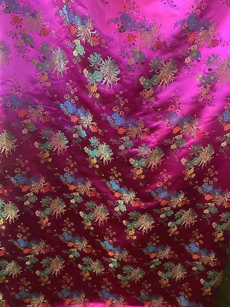 RASBERRY Chinese Brocade Jacquard with Flower Patterns