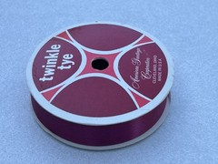 Vintage American Greetings Twinkle Tye Ribbon Spool Burgundy Red Satin Made in