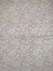 Lot of Floral Fabric, blues and brown, 1lb 9oz