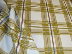 1 of 10 Yds HBF Fabric HIPSTER Plaid Johnson Modern Green Upholstery 54″ x 36″