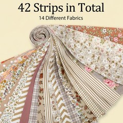 42 PCS Jelly Roll Fabric 2.5×20 Inch PreCut Cotton Strips Bundles Quilting