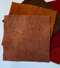 New Colors! Hand Dyed Wool -appliqué/rug/hook (6) 4.5″ Charm Sq; Tuscan Hue
