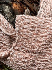 Brown Linen Cotton Blended Textured Fabric By 2 Meters