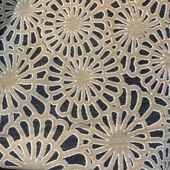 Piece Of Richloom Black & Tan Geometric Fabric Size 54”x 43” With Square Cut Out
