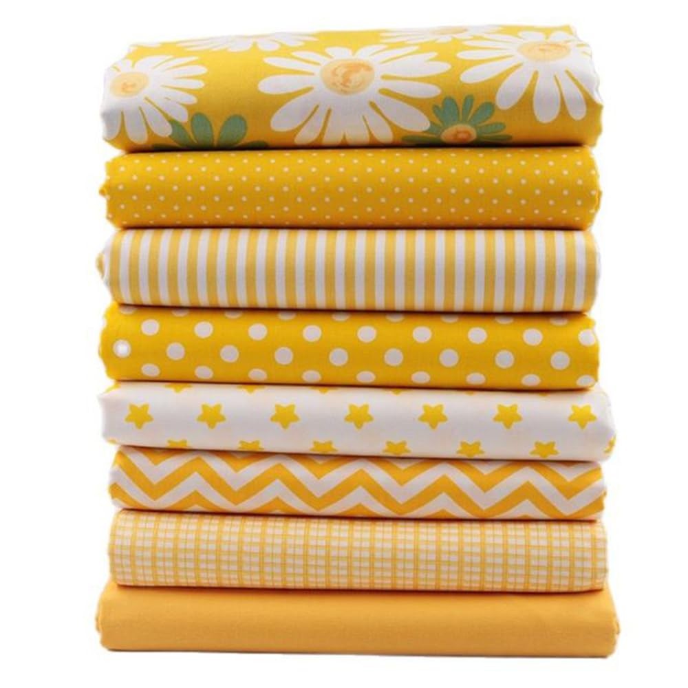Yellow Fat Quarters Fabric Bundles 18×22 inch for Sewing Quilting Crafting