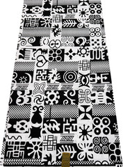 Black and White- African Ankara Wax Print, 100% Cotton, Sell by 6 Yards