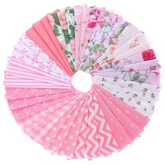 Pink Charm Packs 42 PCS 5×5 Inch Cotton Fabric Floral Square