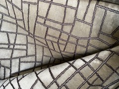 2YD ZINC TEXTILE Kiesler Jacquard Velvet Silver Grey Fabric Belgium $680 Retail