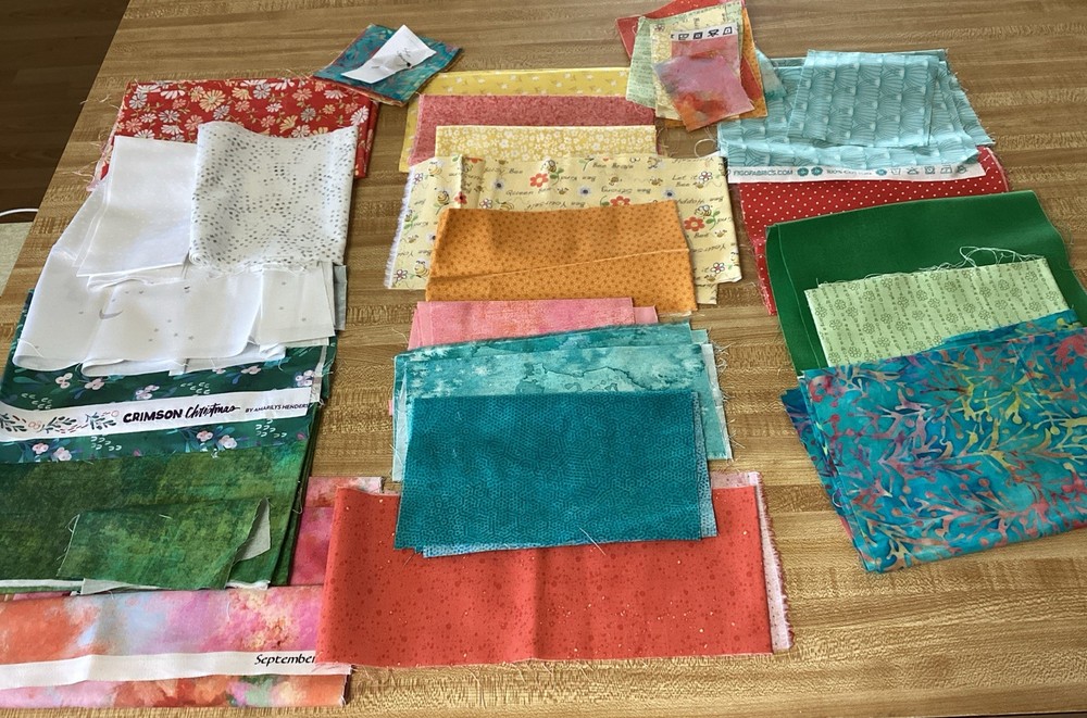HUGE 21 Piece Fabric Scraps Beautiful Fabric Different Sizes All Cotton