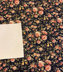 Vintage Fabri-Quilt FQ ” The MVP Collection” Dark Navy Pink Floral Print OOP