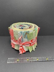 20-pc. 2.5″ Jelly Roll – 100% quilting cotton -Muted Blue/Green/Red